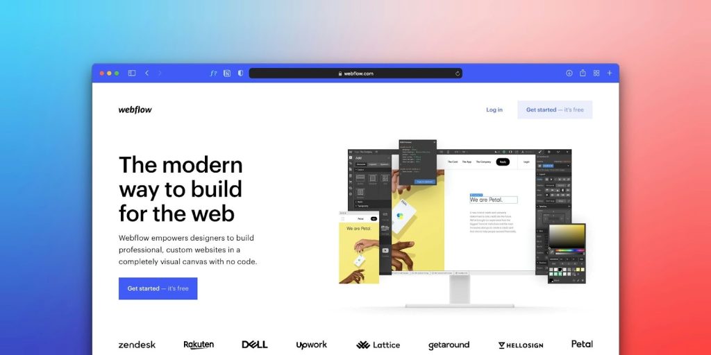 An image showcasing a Webflow website template